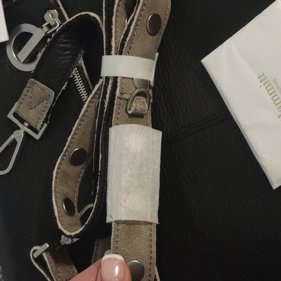 Hammitt Montana Reversible Black Gray Pewter Brushed Silver Crossbody Handbag - Picture 8 of 13